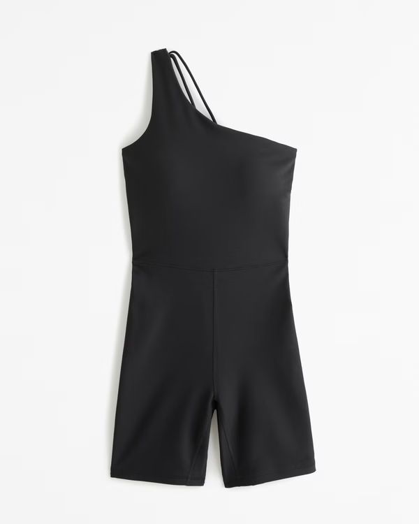 YPB sculptLUX One-Shoulder Strappy-Back Onesie | Abercrombie & Fitch (US)