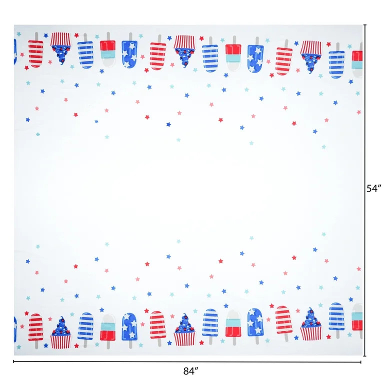 Ice Pop Table Cover, Red/White/Blue, 54" x 84", Patriotic by Way To Celebrate | Walmart (US)