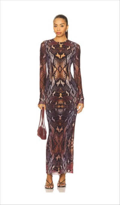 AFRM Didi Maxi Dress in Brown. - size XS