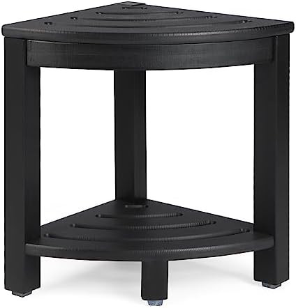 HDPE Corner Shower Stool,Shower Bench Seat with Storage Shelf for Shaving Legs Plastic Spa Bath S... | Amazon (US)