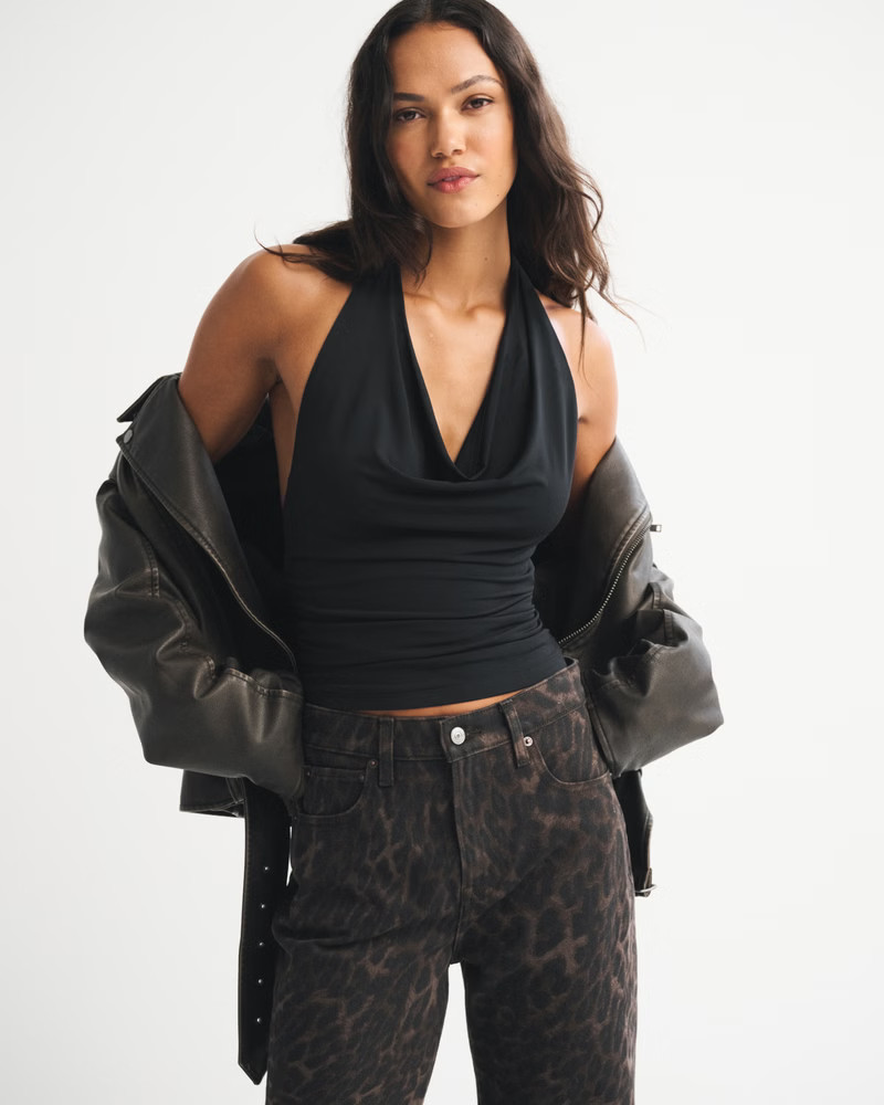 High Rise Vegan Leather Micro Short | Abercrombie & Fitch (US)