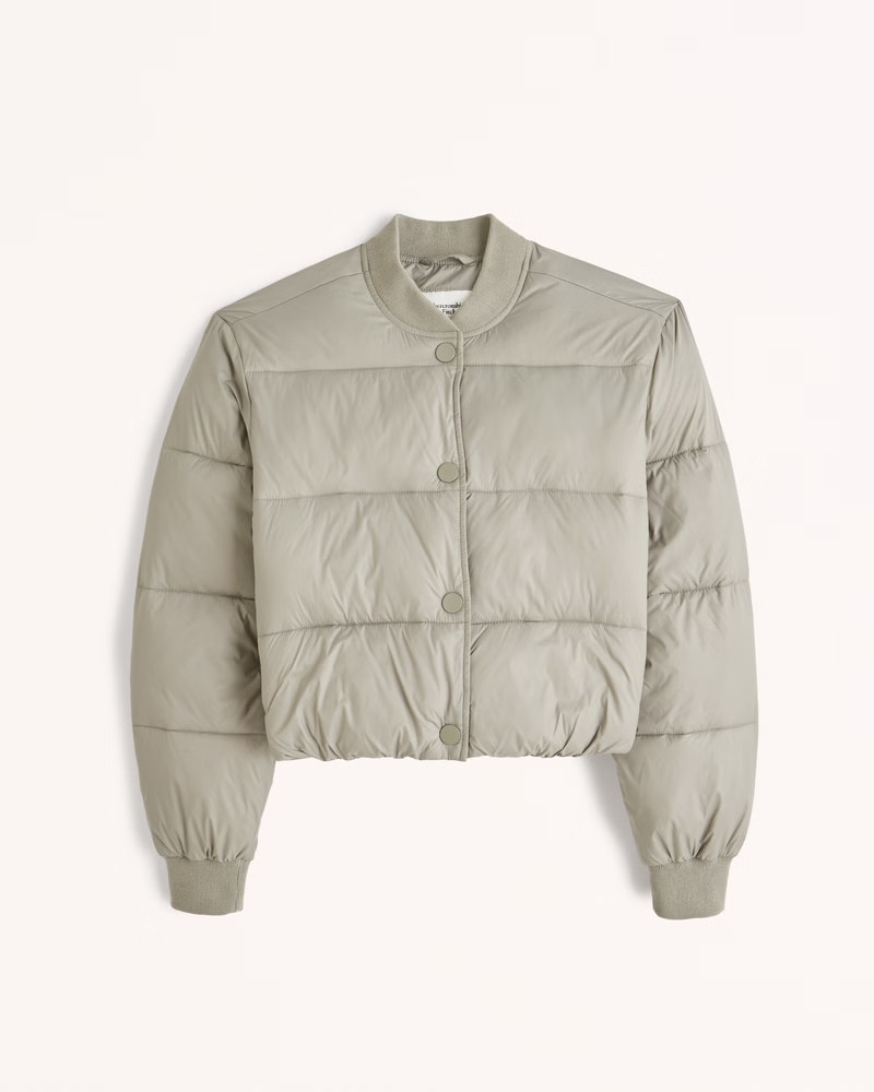 Cropped Bomber Jacket | Olive Jacket Jackets | Olive Bomber | Abercrombie Jacket Outfit | Abercrombie & Fitch (US)