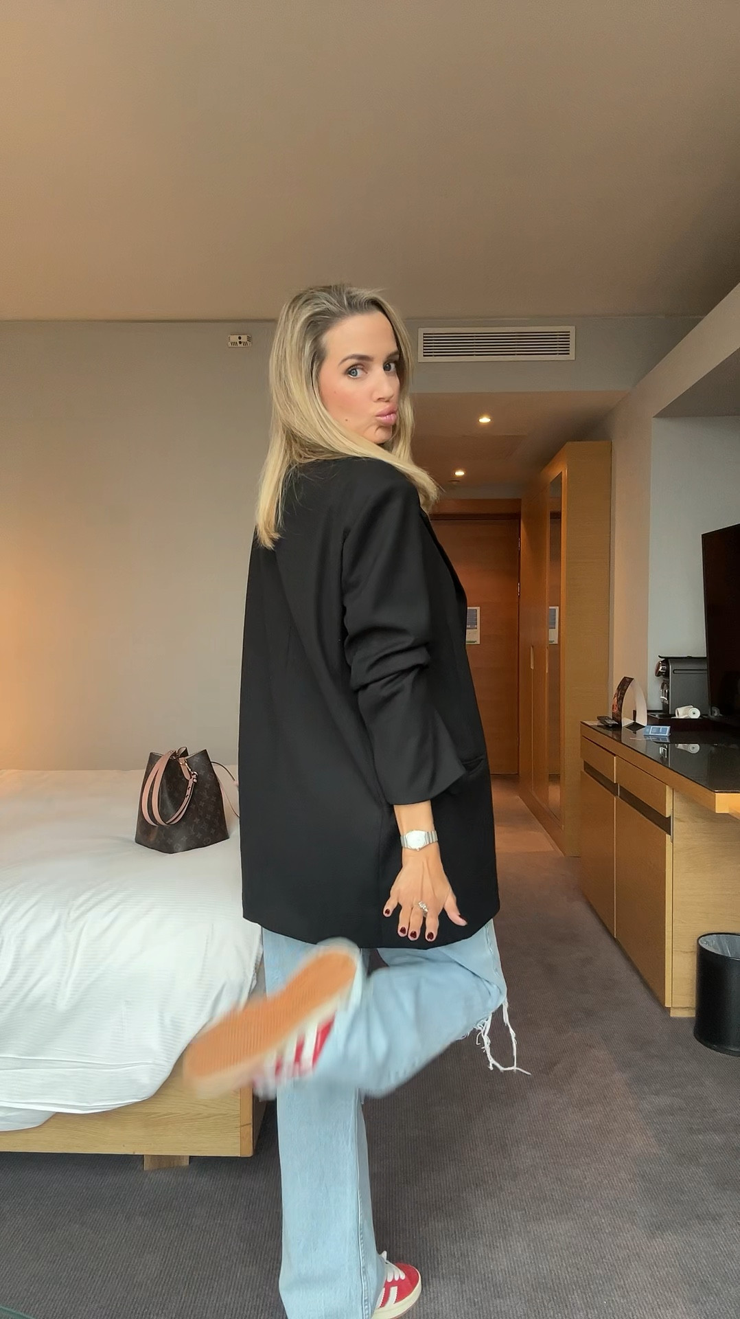 Pop of red...

#LTKeurope #LTKuk #LTKautumn