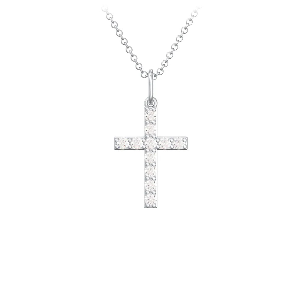 Small Gemstone Cross Pendant | Jewlr
