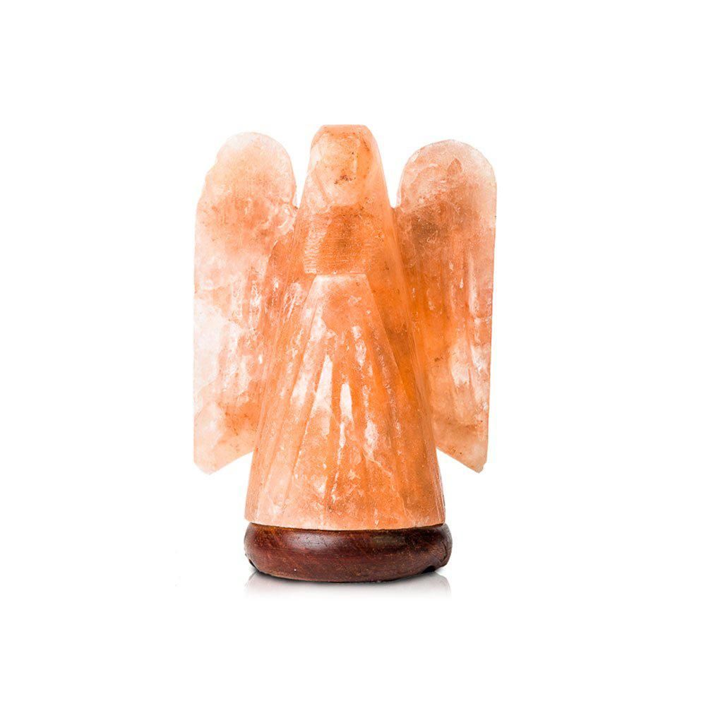 SALACIA Himalayan Carved 15-Watt Incandescent Bulb Angel-Shaped Salt Lamp Light with Dimmer Pink | The Home Depot