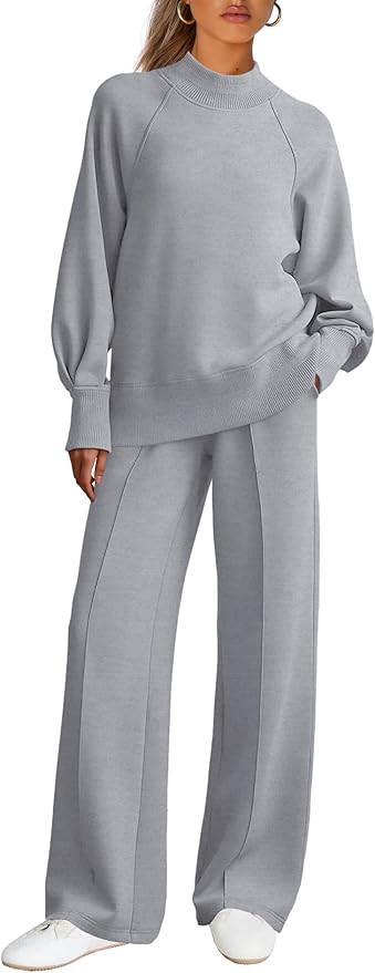 Panadila Womens Sweat Sets 2 Piece Outfit Sweatsuit Lounge Sets Wide Leg Sweatpants Travel Airpor... | Amazon (US)