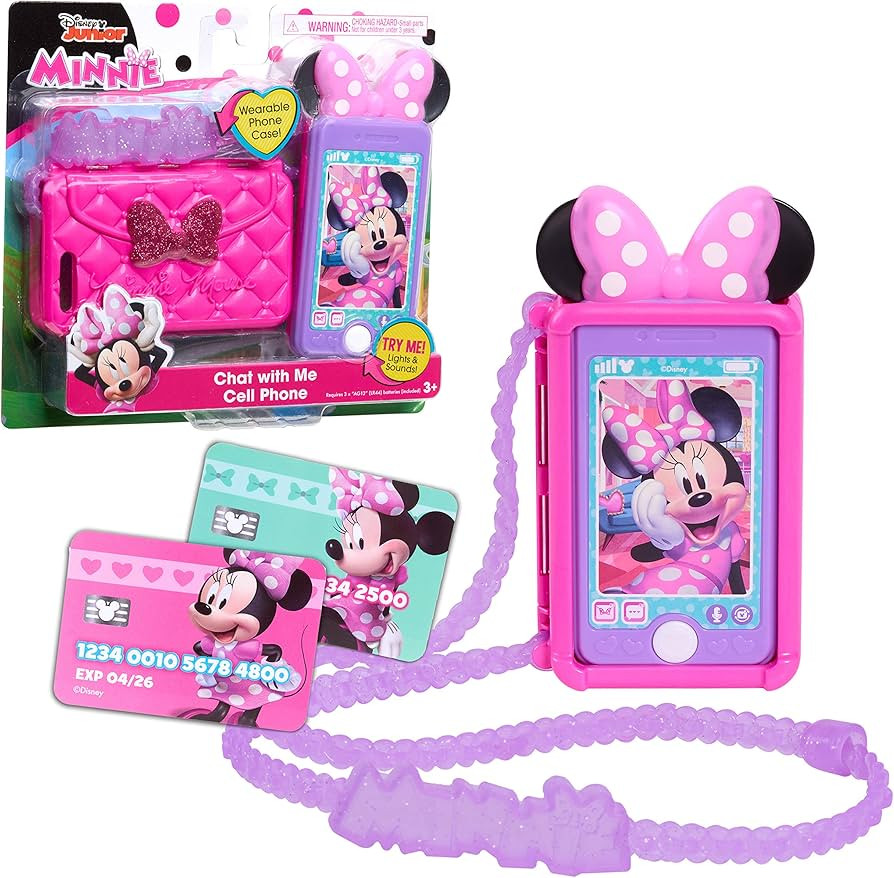 Disney Junior Minnie Mouse Chat with Me Pretend Play Cell Phone Set, Lights and Sounds, Officiall... | Amazon (US)