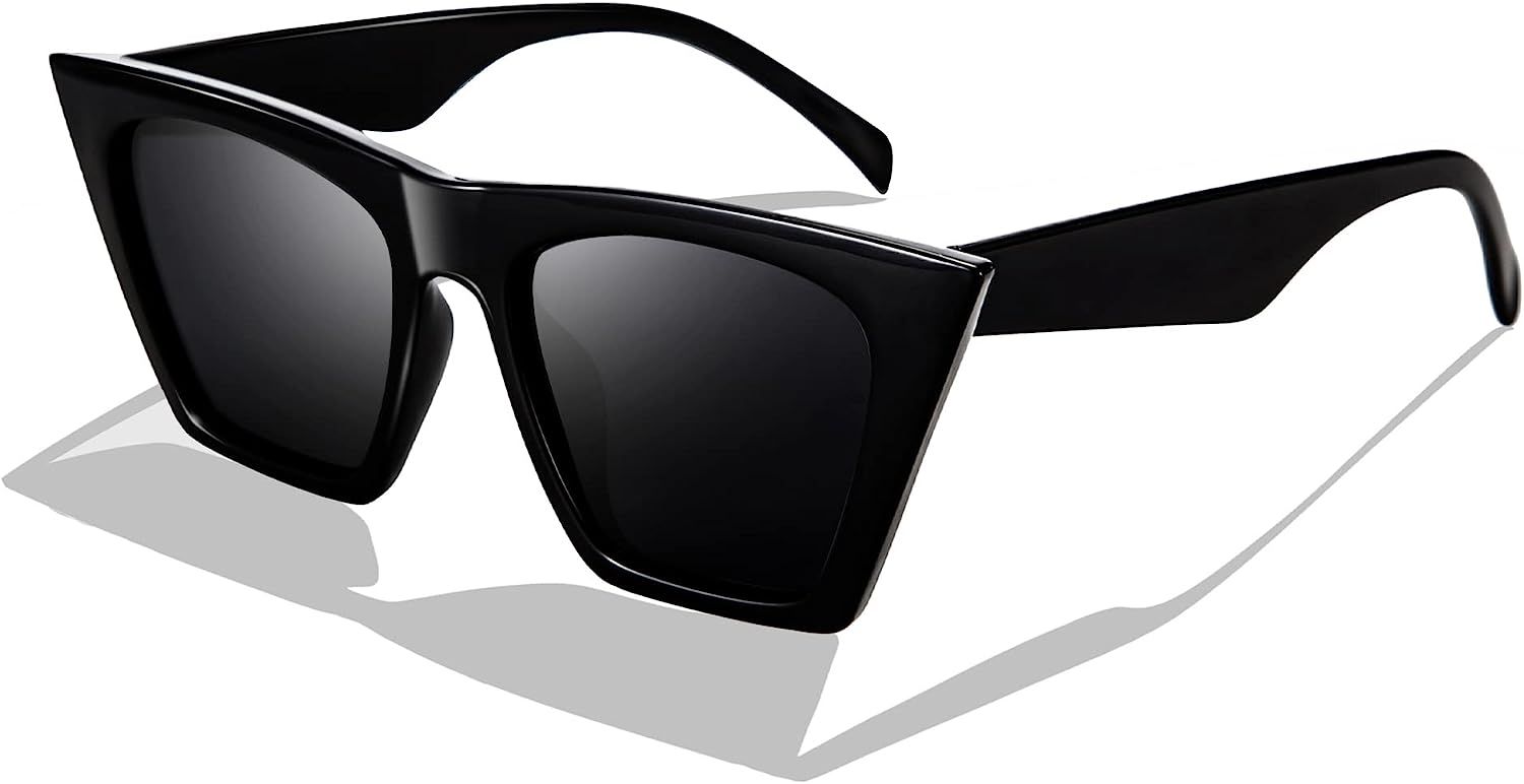 FEISEDY Sunglasses Womens Vintage Square Cat Eye Thick Frame Trendy Sunglasses B2473 | Amazon (US)