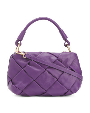 Made In Italy Double Layer Leather Woven Satchel | Handbags | Marshalls | Marshalls