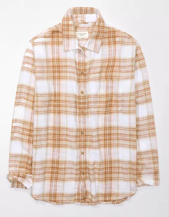 AE Oversized Plaid Flannel Shirt | American Eagle Outfitters (US & CA)