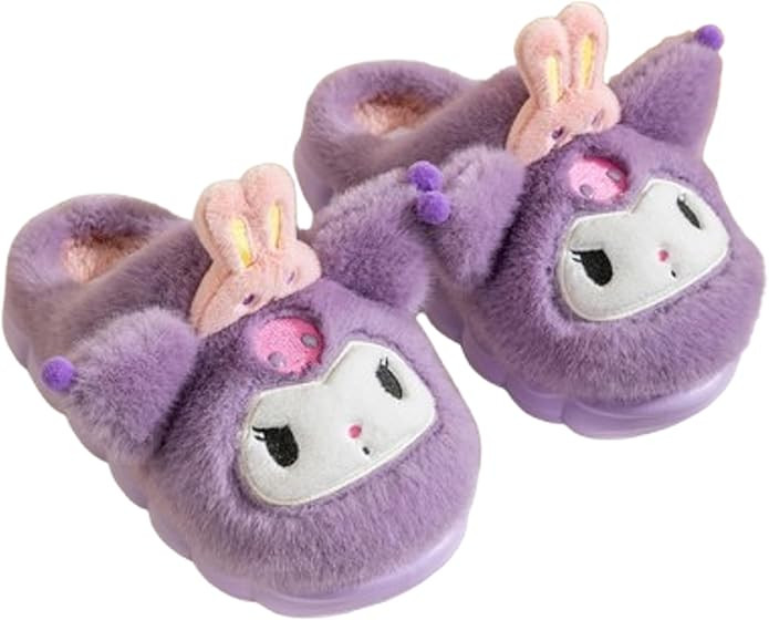Kuromi with Rabbit Crown Home Slippers for Girls Kids Children | Amazon (US)