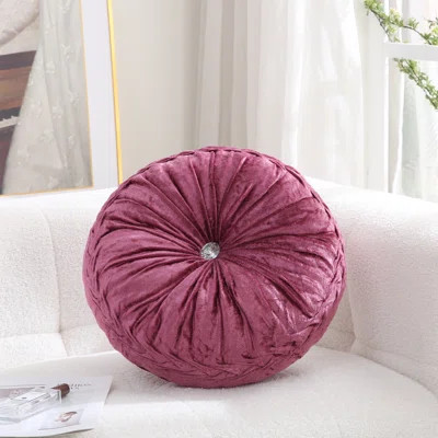 PUMPKIN JEWEL Velvet Round Decorative Pillow for Couch Decor (15-Inch) | Wayfair North America
