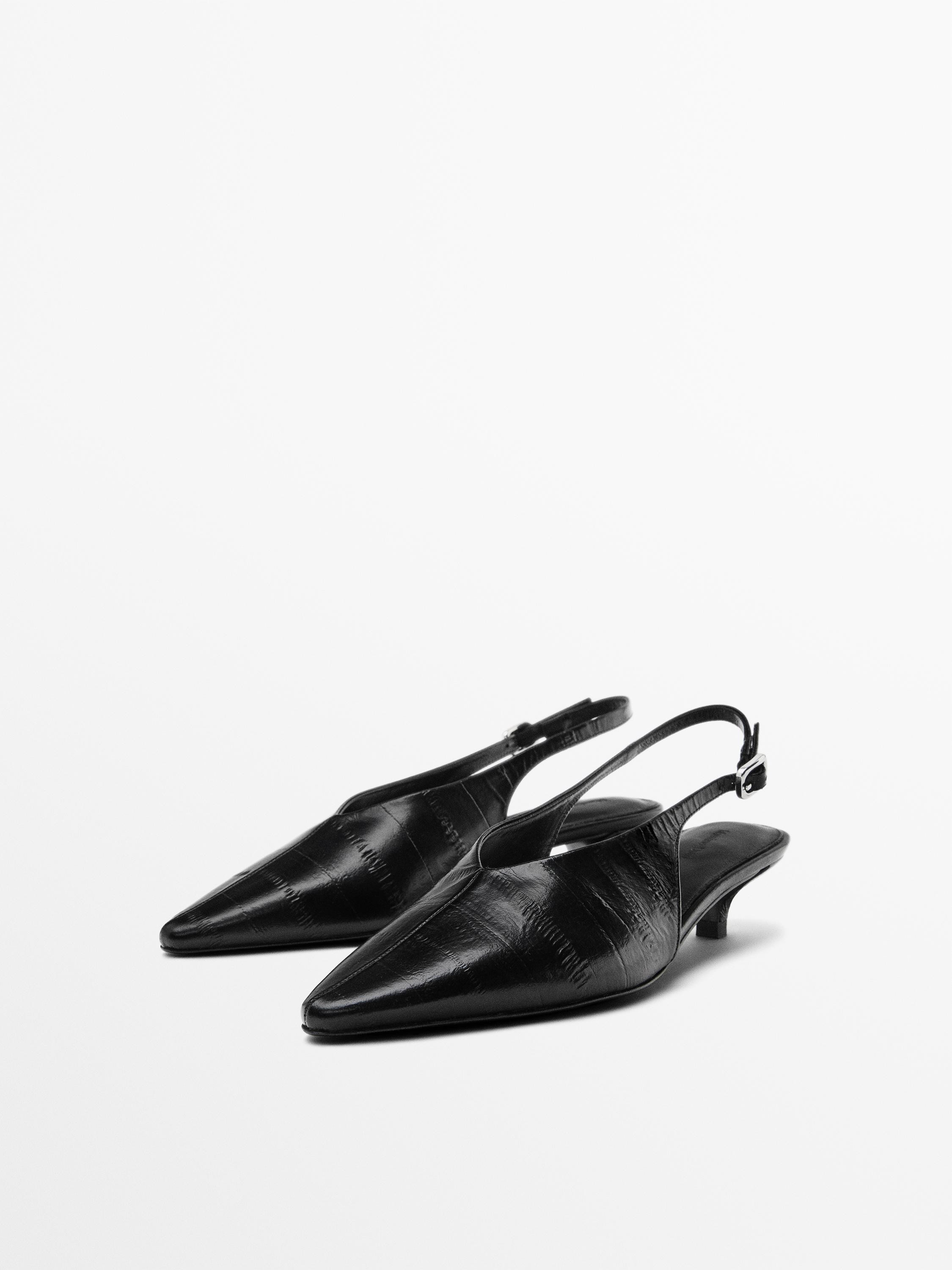 Absatzschuh mit offener Ferse | Massimo Dutti DE