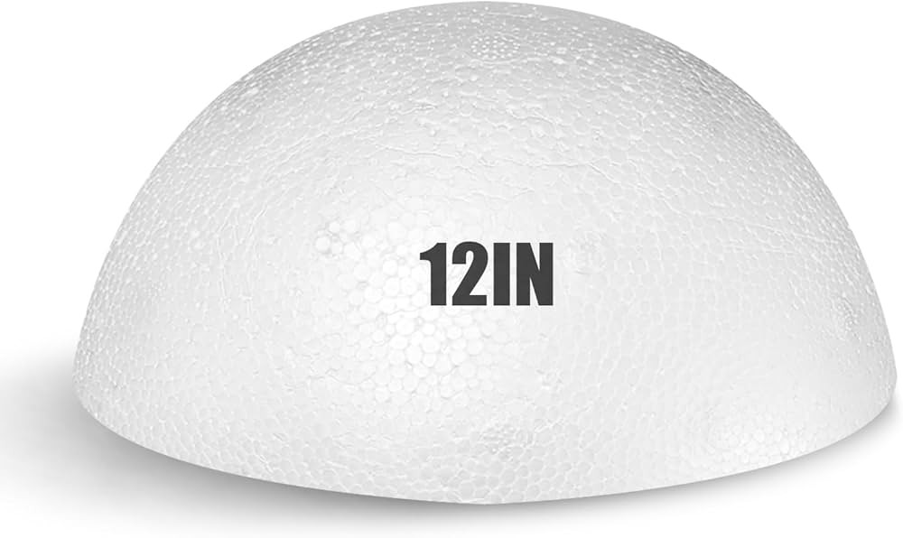 Styrofoam Half Balls 12 Inch,1PC Large White Half Foam Balls for Crafts, DIY Craft Giant Foam Bal... | Amazon (US)