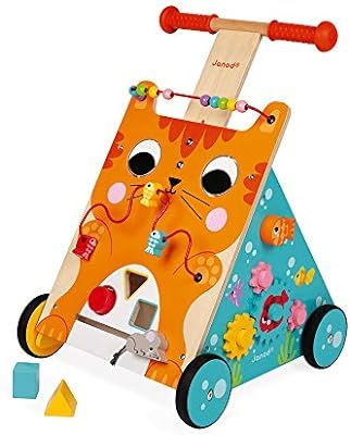 Janod Multi-Activities Adjustable Height Wooden Cat Baby Walker for Learning to Walk – Sit-to-S... | Amazon (US)