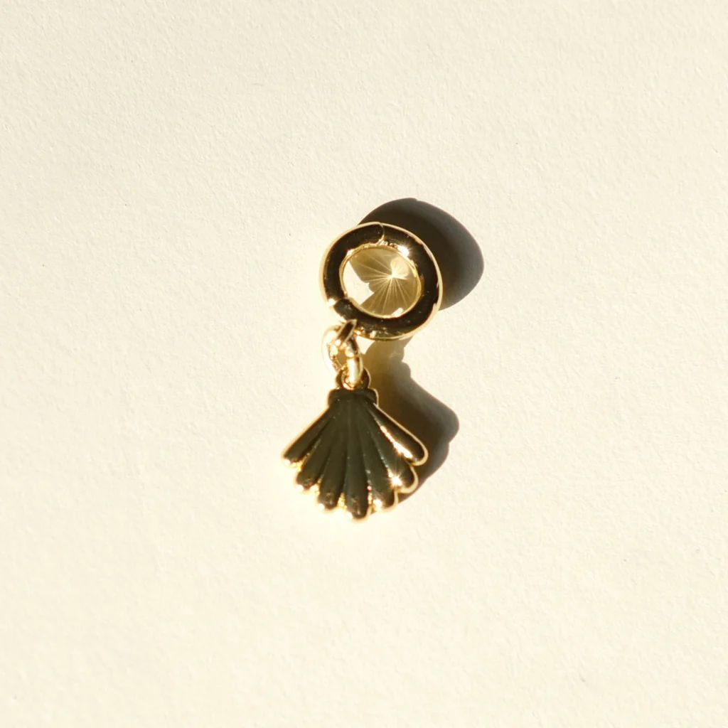 Gold Shell Charm | Nickel and Suede