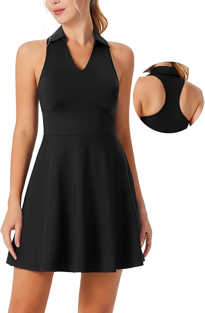 JACK SMITH Women's Golf Dress Sleeveless Tennis Dress with Built-in Bra & Shorts Pockets for Athl... | Amazon (US)