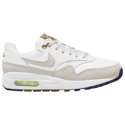 Nike Girls Nike Air Max 1 - Girls' Grade School Shoes White/Light Orewood Brown/Bronzine Size 05.5 | Foot Locker (US)