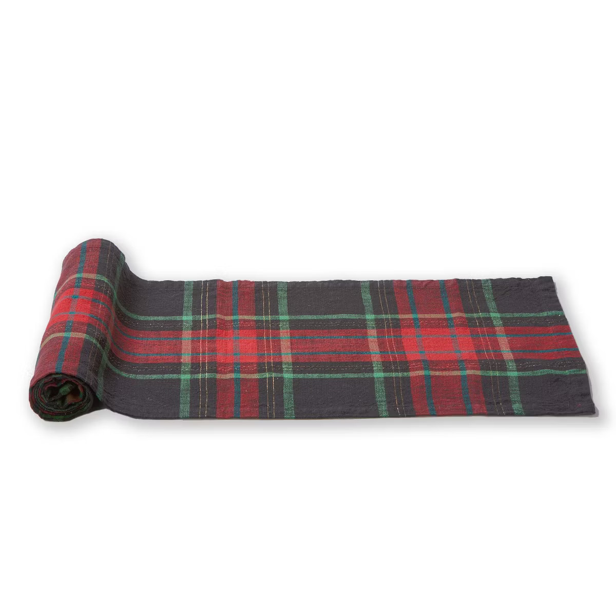 tag Christmas Plaid Table Runner - Red Multi Cotton, 72" x 14.5" - Machine Washable Holiday Decor | Target