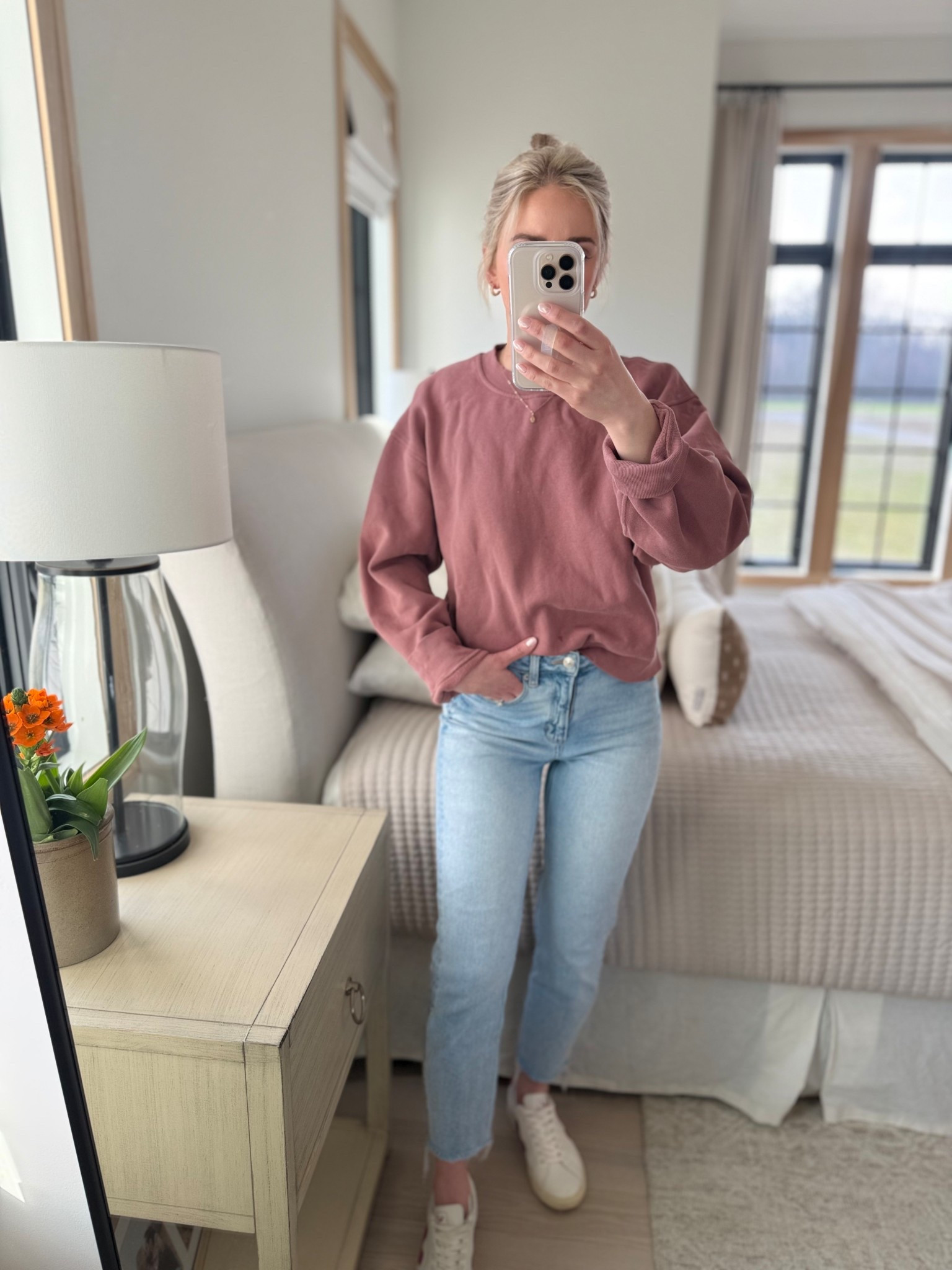 Wearing size small lululemon crew and size 24 jeans. I sized up in my Veja sneakers from a 6.5 to a 7🌸

#LTKootd #LTKPetite #LTKmomlife