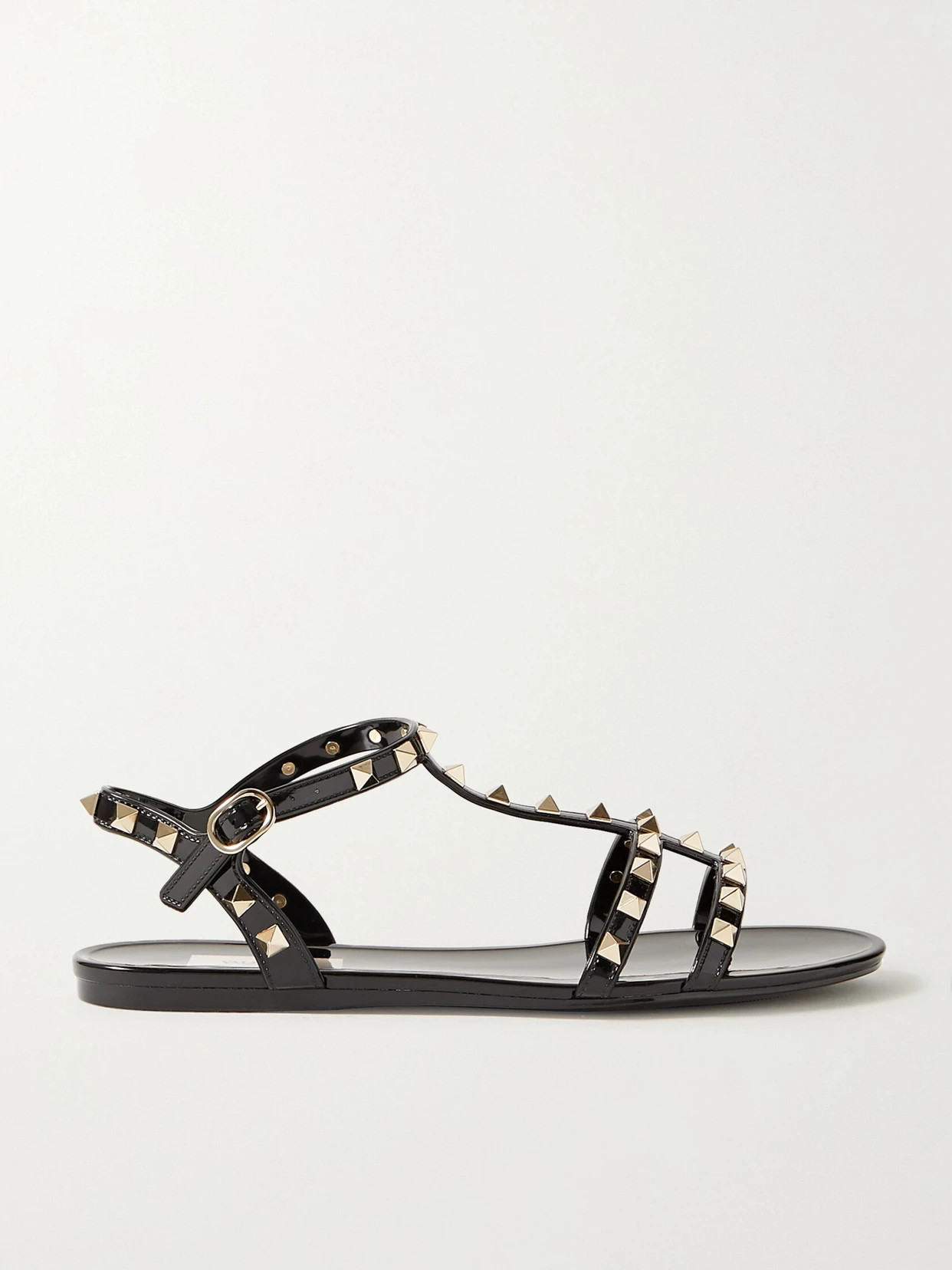 Valentino Garavani - Rockstud Rubber Sandals - Black | NET-A-PORTER (US)