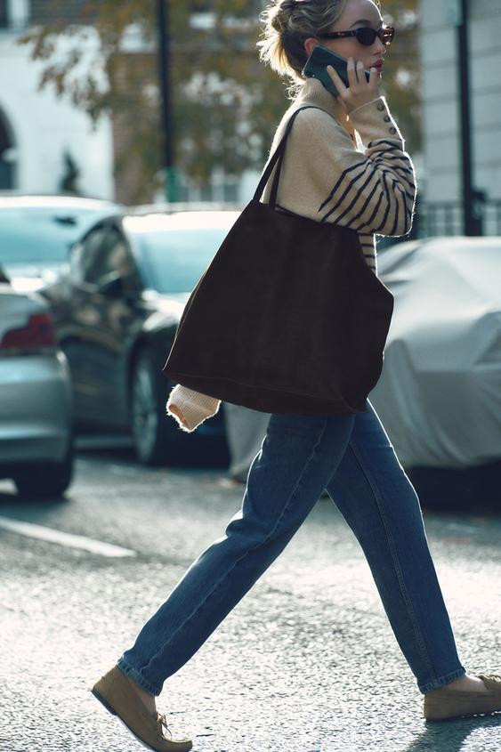 SUEDE MAXI TOTE BAG | Zara UK