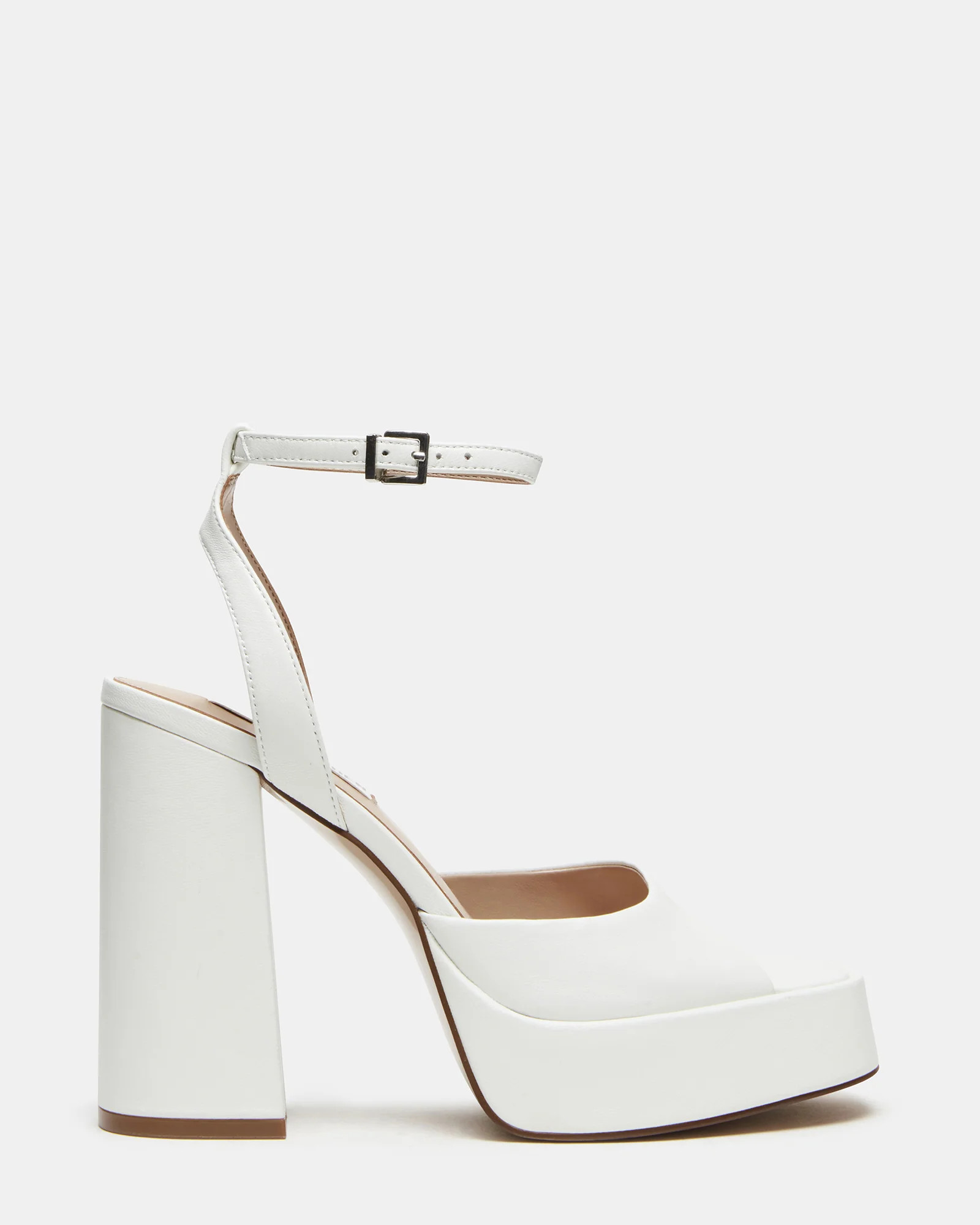 CAROLYN Ice Leather Platform Block Heel | Women's Heels | Steve Madden (US)