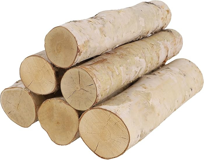 6 Pack Birch Logs for Fake Fireplace Decorative White Birch Branches Logs Unfinished Natural Wood... | Amazon (US)