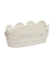 Handmade In Italy 17x8 Gingko Biloba Leaf Oval Planter | TJ Maxx