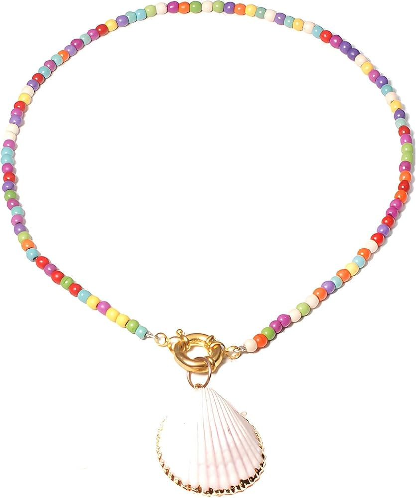 Shell Necklaces for Women Beach Jewelry for Women Boho Summer Cowrie Shell Seashell Necklace Stat... | Amazon (US)