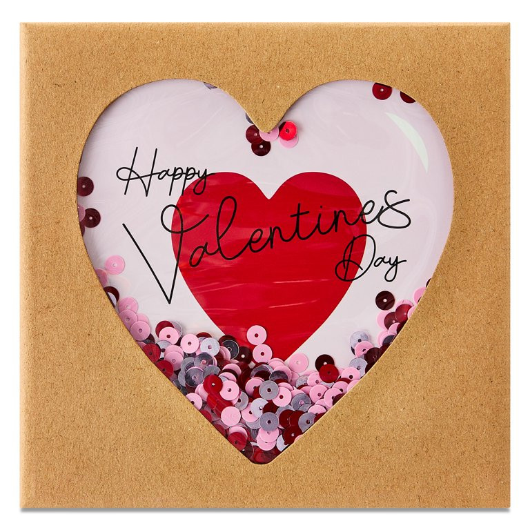 Heart Confetti Gift Box, Brown, 6" x 6" x 4", Valentine's Day by Way To Celebrate | Walmart (US)