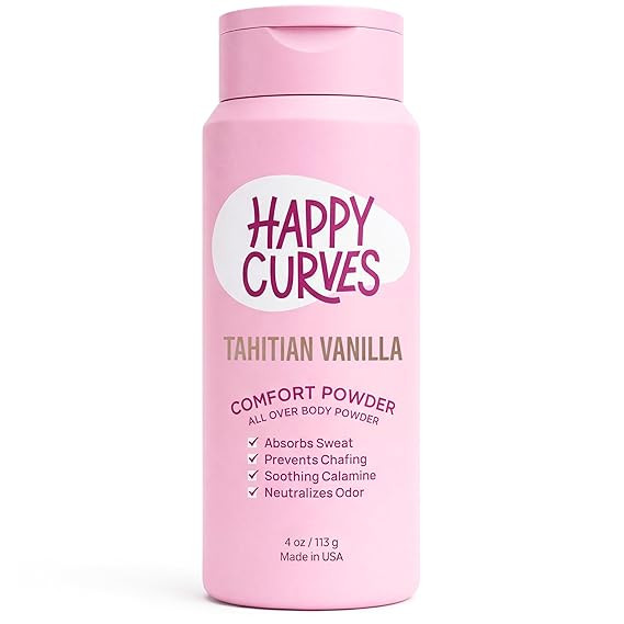HAPPY CURVES Comfort Powder: Talc Free Anti Chafe Body & Foot Dusting Powder Deodorant for Inner ... | Amazon (US)