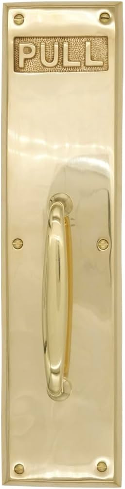 Commercial Pull Door Plate, Heavy Duty Cast Brass, 2 Finishes (Brass) | Amazon (US)