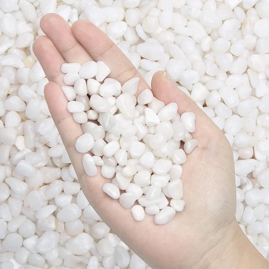 Natural Polished Decorative White Pebbles - Small Stones 3/8" Gravel Size,River Rocks Pebbles for... | Amazon (US)