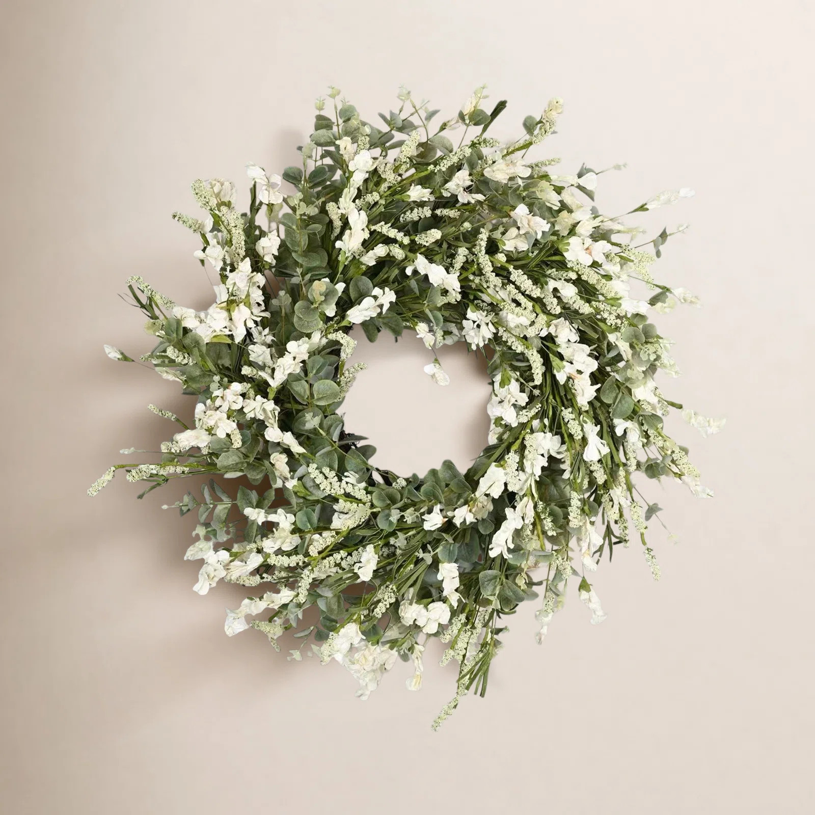 26" Artificial Spring Summer Foliage Wildflower Front Door Wreath For Wedding Party Home Decor | Birch Lane