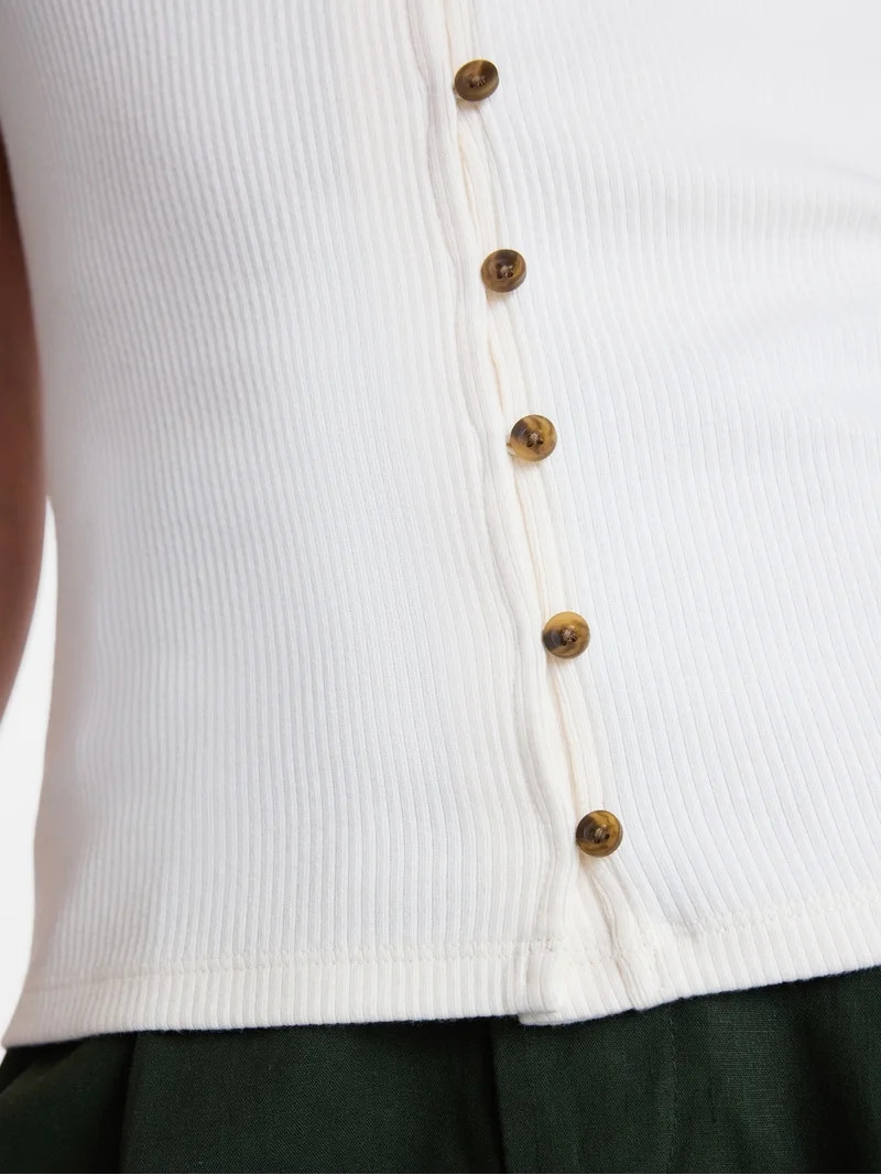 Time and Tru Women's Button Front Tank Top, Size XS-XXXL | Walmart (US)