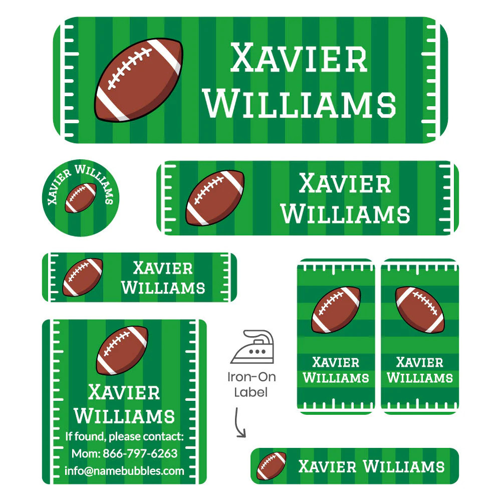 Football Sleepaway Camp Labels Pack | Name Bubbles