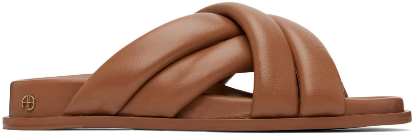 ANINE BING - Brown Lizzie Slides | SSENSE