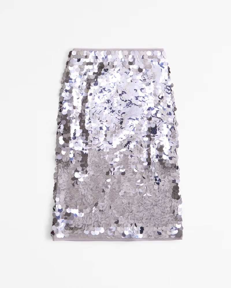 High Rise Sequin Midi Skirt | Abercrombie & Fitch (US)