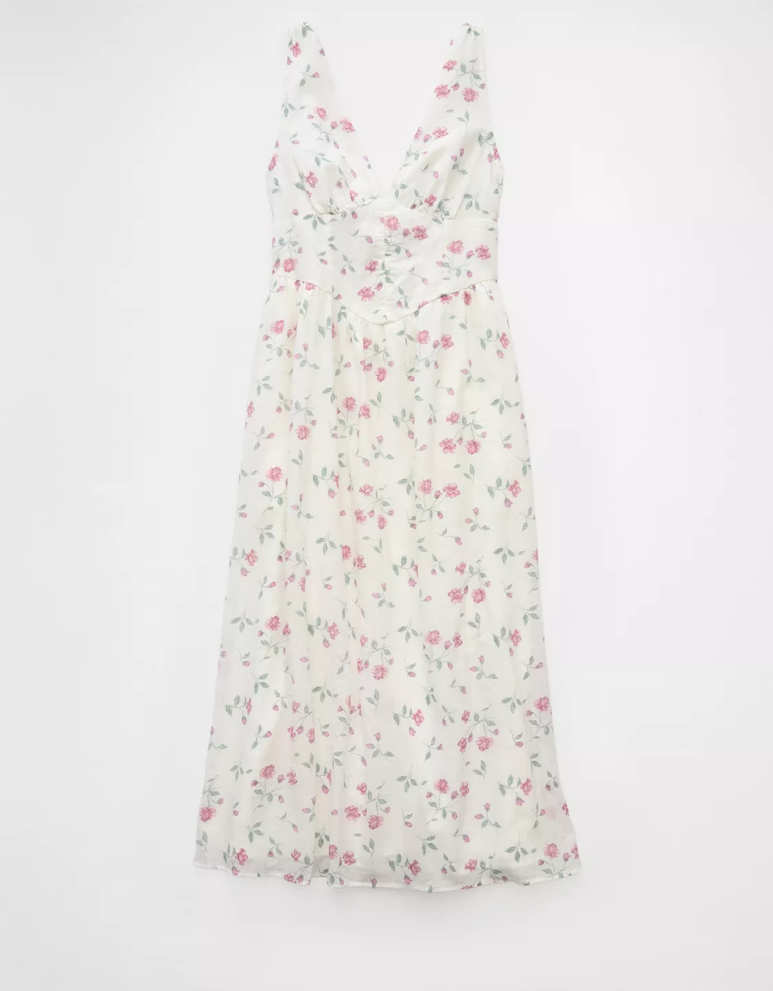 AE V-Neck Corset Midi Dress | American Eagle Outfitters (US & CA)