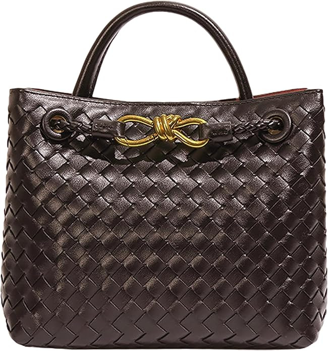 Woven Bags for Women Bowknot Small Tote Hobo Shoulder Crossbody Bags PU Leather Handwoven Satchel... | Amazon (US)