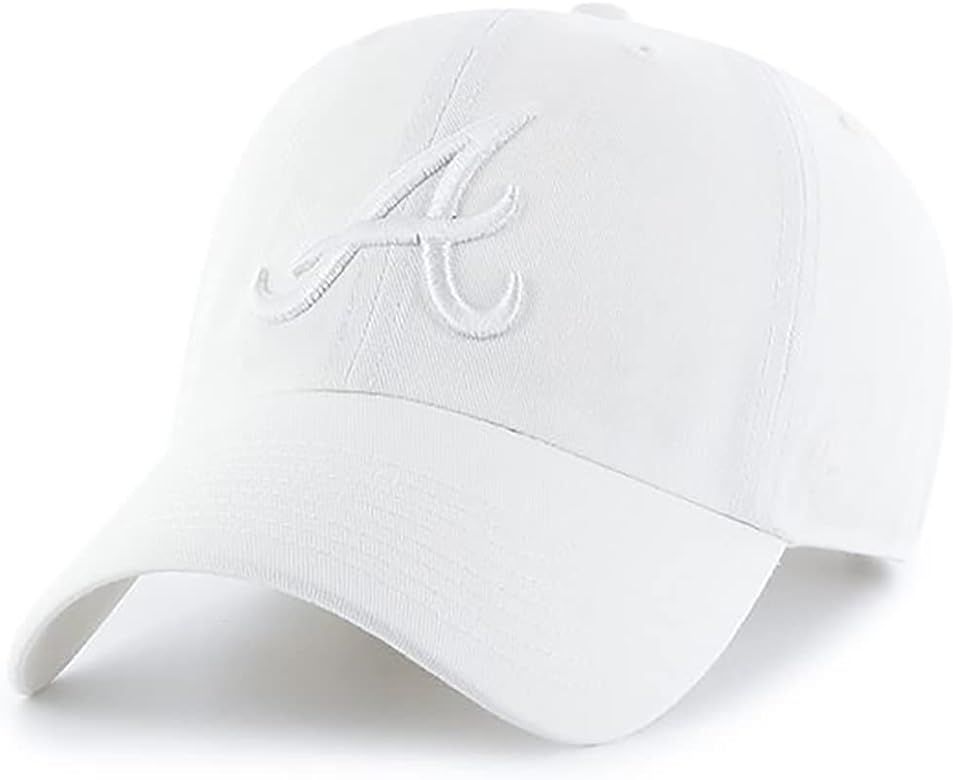 Atlanta Braves White White Clean Up Adjustable Hat, Adult One Size Fits All | Amazon (US)