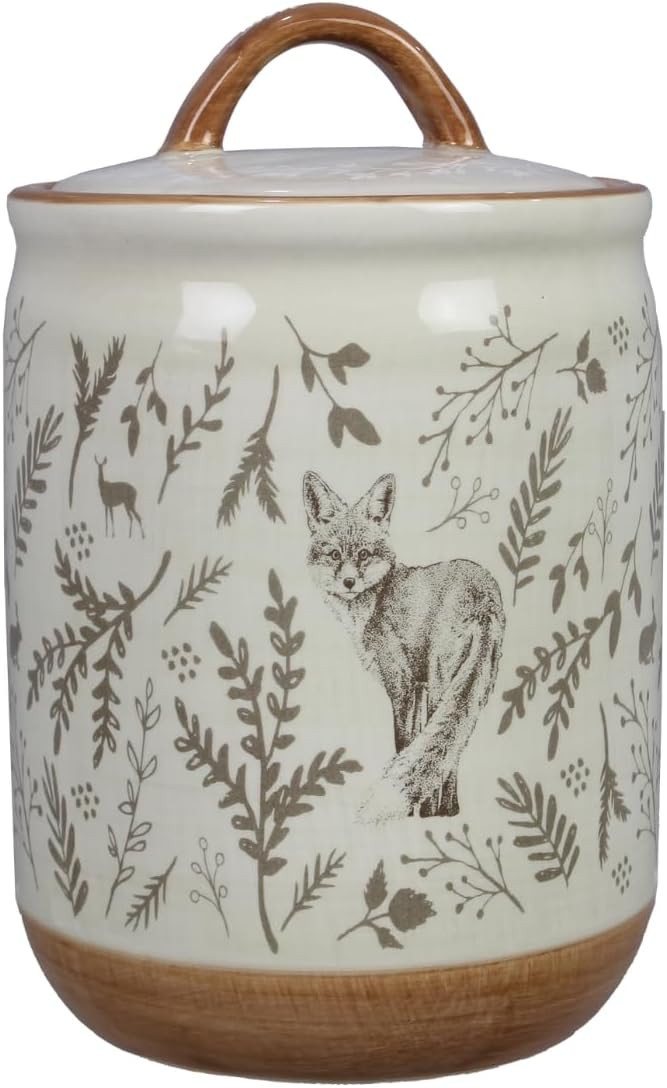 Young's Inc Woodland Cottage Ceramic Canister with Lid – Assorted Animal Designs(Fox, Owl, Hedg... | Amazon (US)