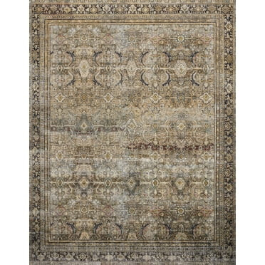 Loloi II Layla Printed Oriental Distressed Area Rug, Gray, 7'6" x 9'6" - Walmart.com | Walmart (US)