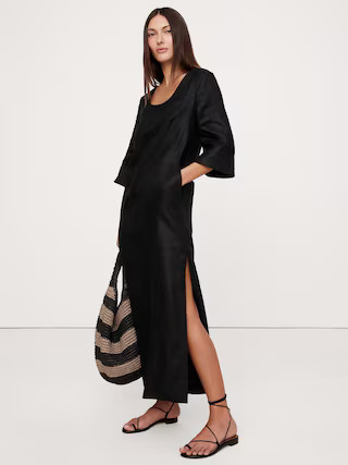 Linen Scoop-Neck Maxi Dress | Banana Republic (US)