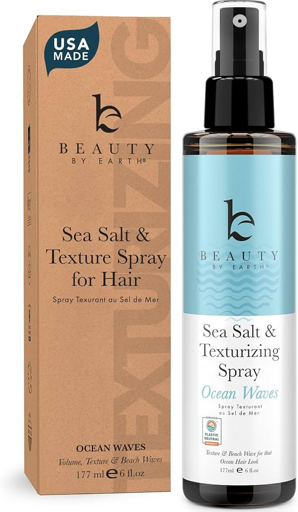 Beauty by Earth Sea Salt Spray for Textured Beach Waves & Volume - USA Made with Organic Ingredie... | Amazon (US)