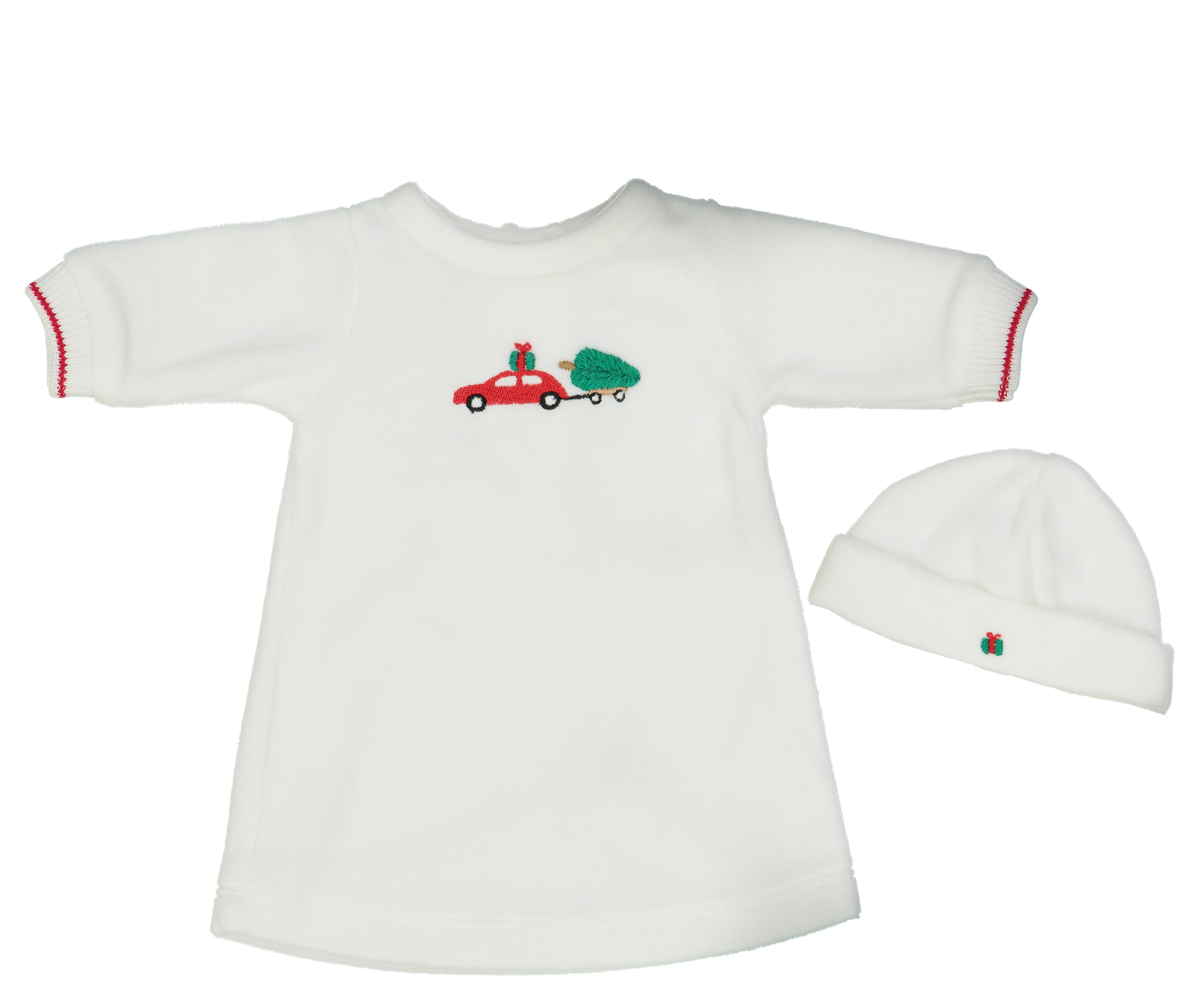 Doll Velour Holiday Night Dress with Hat | Feltman Brothers