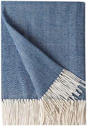 BOURINA Decorative Herringbone Faux Cashmere Fringe Throw Blanket Lightweight Soft Cozy for Bed or S | Amazon (US)