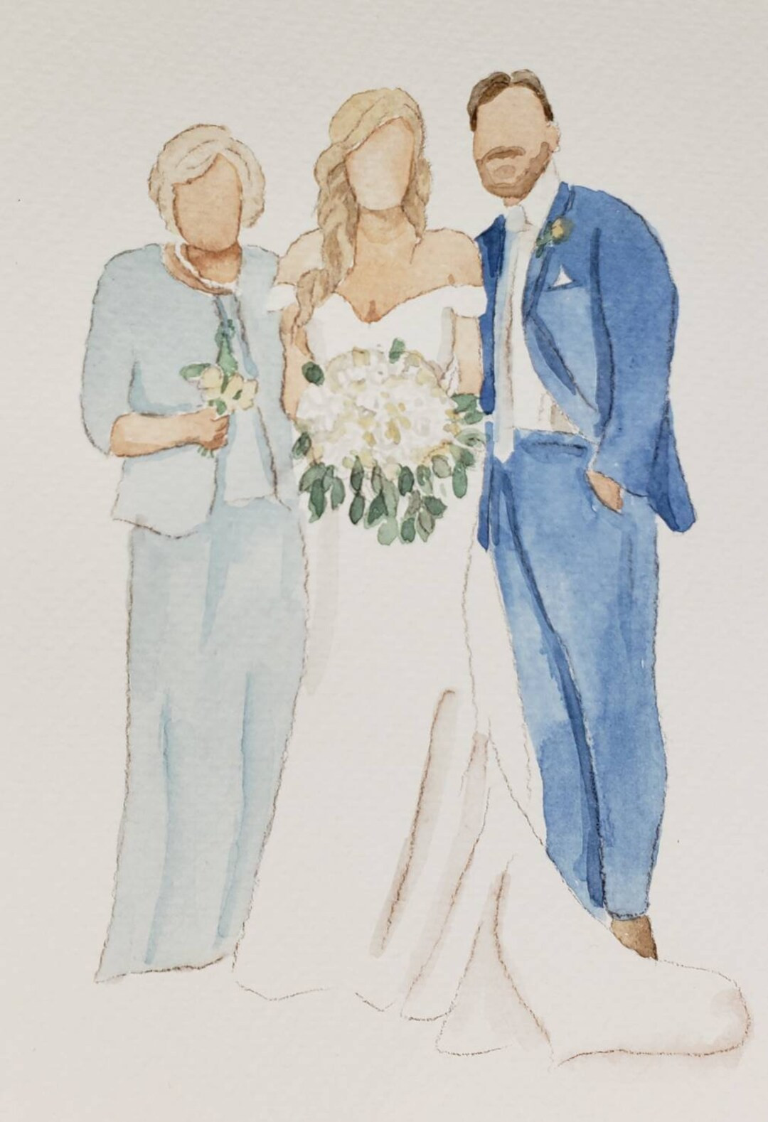 Watercolor Couples Painting, Custom Wedding Portraits, Faceless Painting, Angel Art, Portraits of... | Etsy (US)