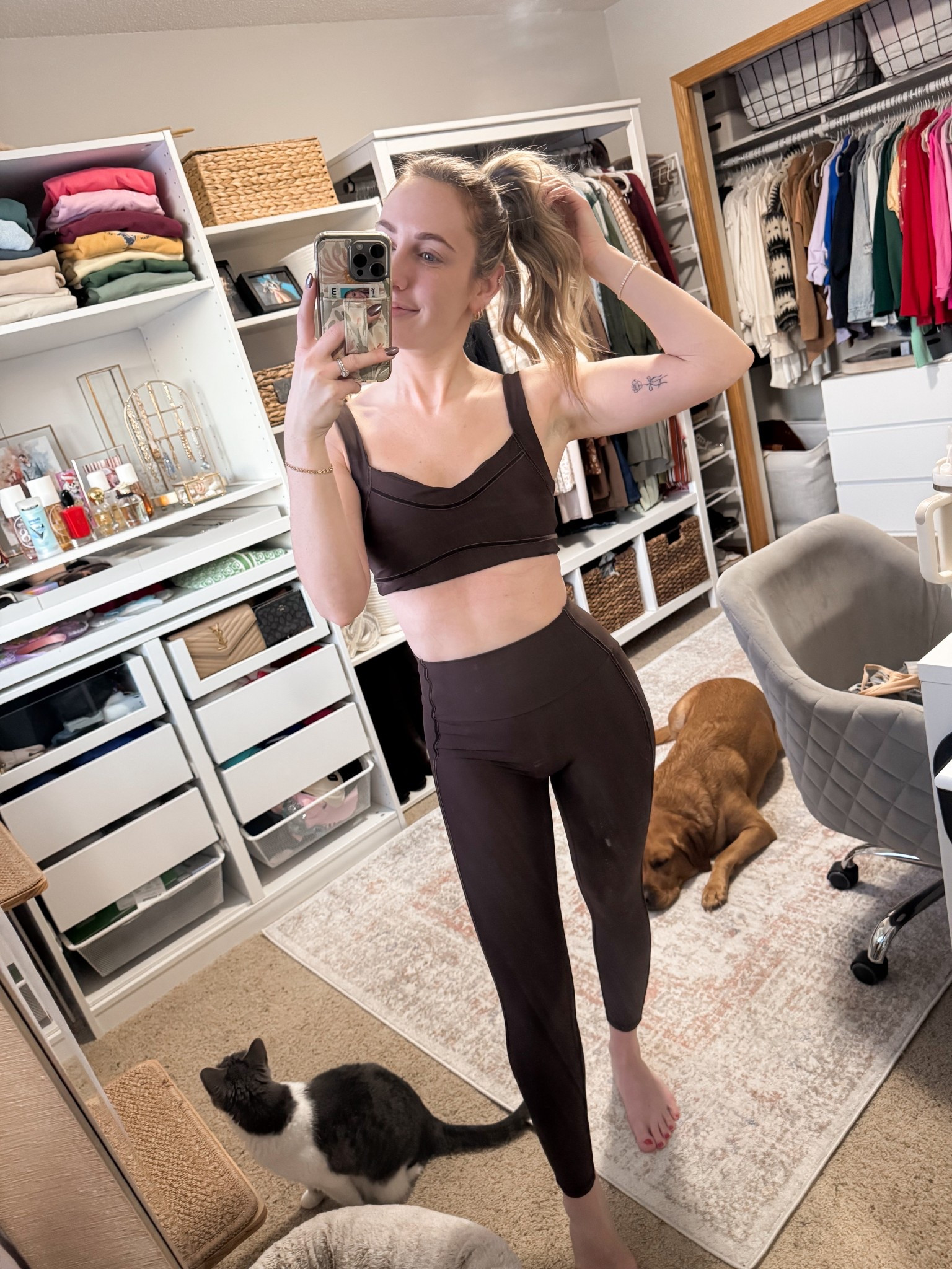 Wearing a small top & a small short in the leggings 

Abercrombie / activewear / hiit / yoga / Pilates / sports bra / leggings / brown

#LTKfitnessgoals #LTKActive #LTKPetite